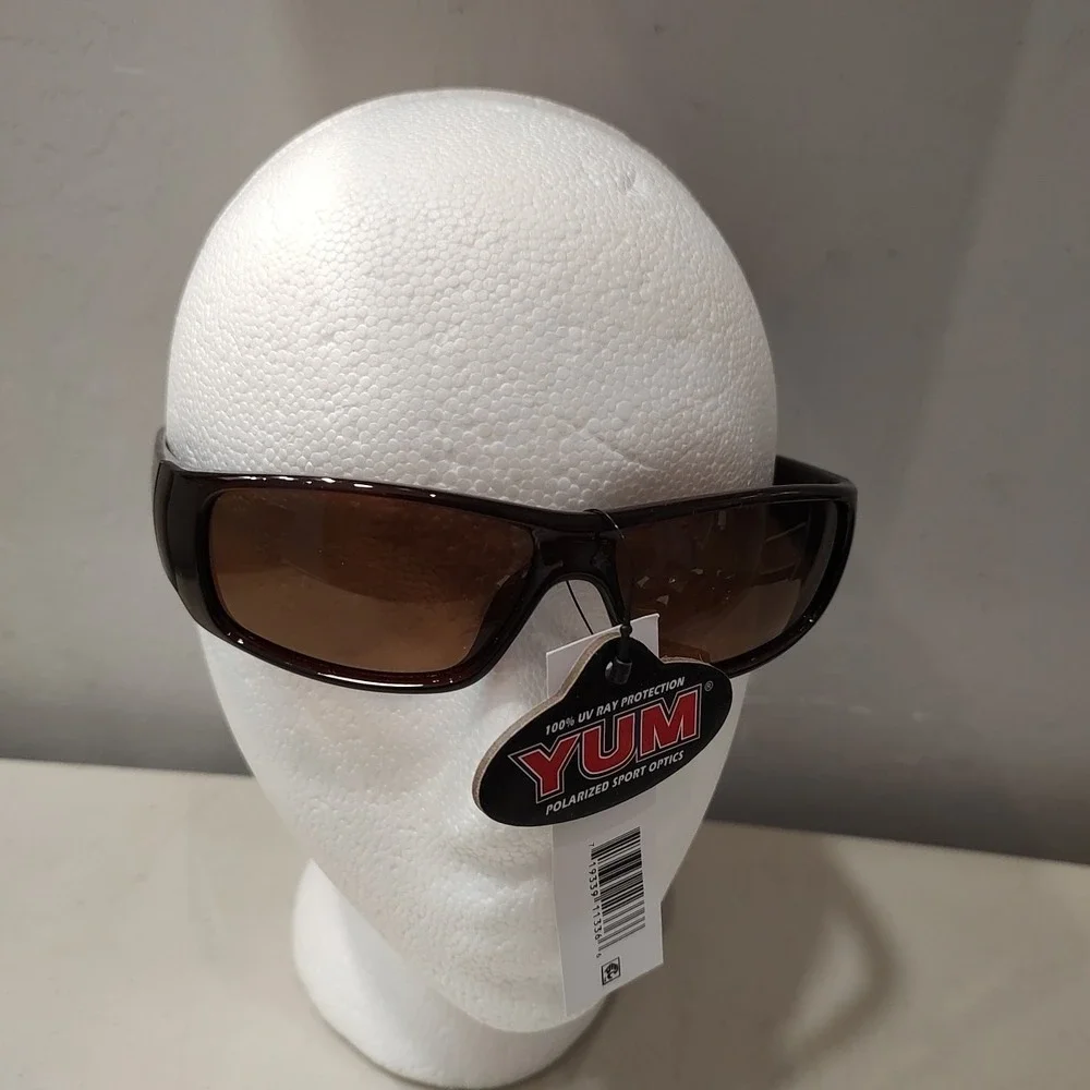YUM Pradco Fishing UV Ray Protection Sunglasses‎ translucent dark red Frame